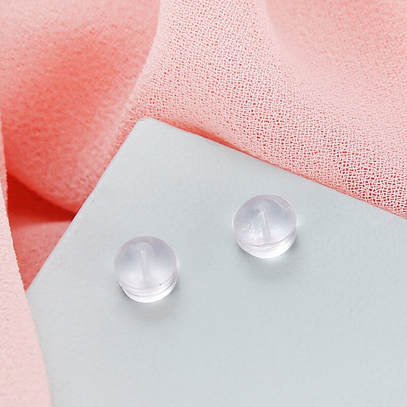 10pcs 4.5x5mm Earring Backs Soft Safety Silicone Hypoallergenic for DIY Jewelry Earring Stud Earrings: Clear