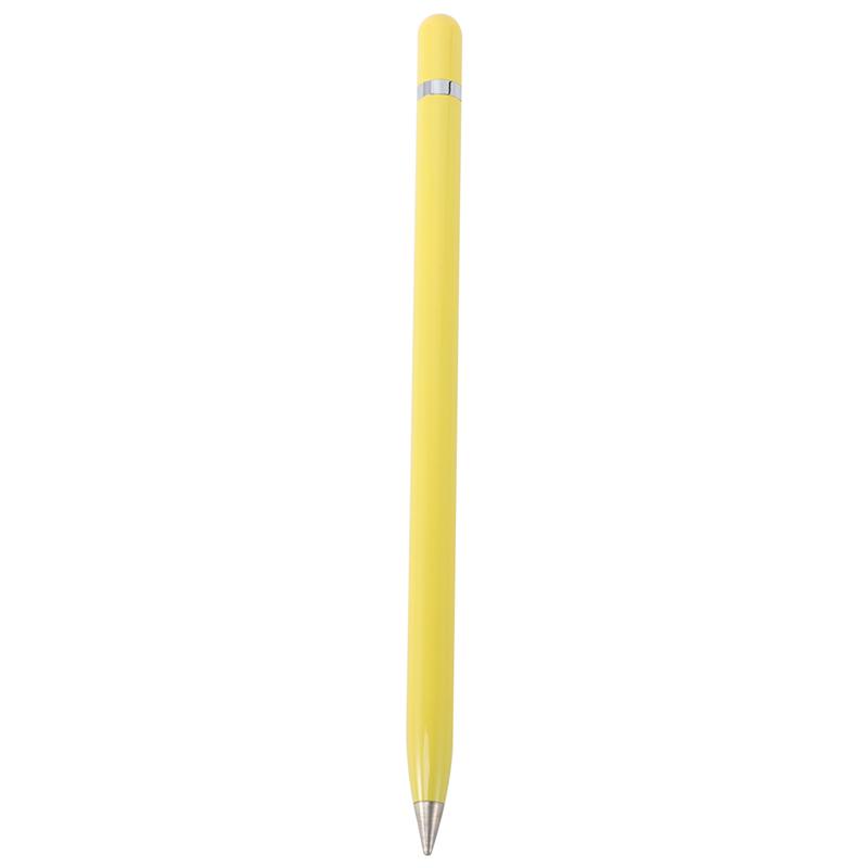 1Pc 4 Kleuren Stijl Eeuwige Potlood Legering Tip Inktloze Pen Geen Refill Eeuwige Oneindige Schrijven Potlood Voor School leveranties: Yellow
