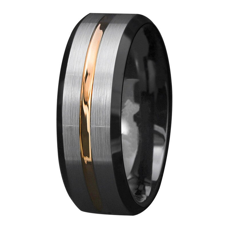 einfache Edelstahl Ring Männer Goldene Runde Finger Ringe Für Frauen Schwarz Paar Liebhaber Hochzeit Ringe Damen Männlichen Ring: 12