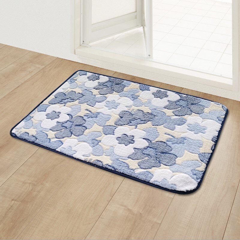 Tapis en feuille d'érable imprimé | Tapis résistant à la saleté, antidérapant sous vide, tapis absorbant pour salon, tapis de salle de bains: Blue Maple Leaf / 600MMX900MM