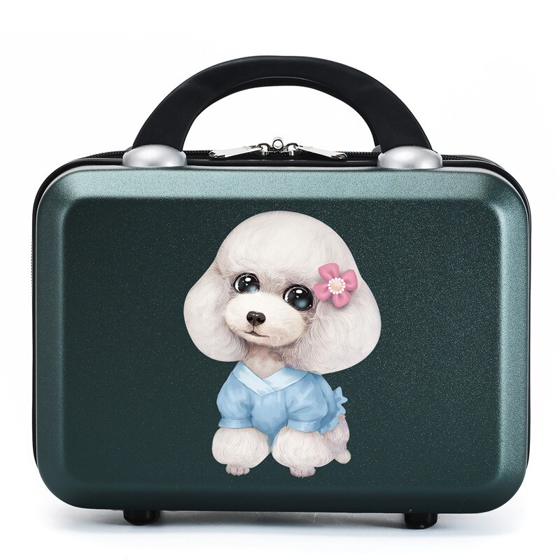 2022 Hand luggage mini 13-inch cosmetic case storage box small portable password travel case: black