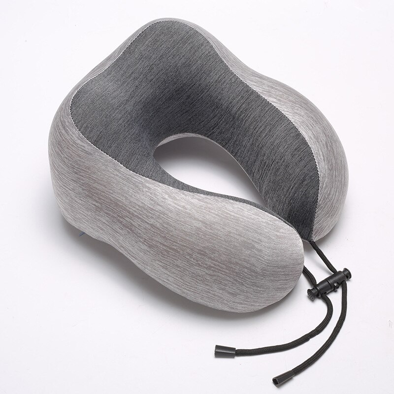 Almohada de espuma de memoria en forma de U para el cuidado de la salud Cervical, almohada suave de viaje, almohada para avión, cojín azul para el cuello: grey
