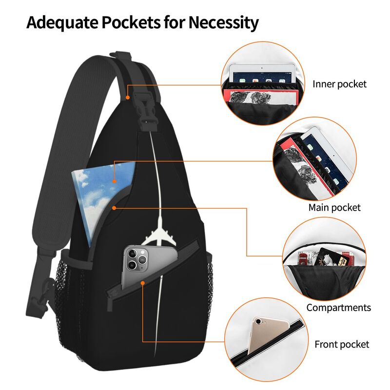 Cool Aviation Plane Crossing Sling Bags for Traveling Men's Airplane Aviator Pilot Chest Crossbody Backpack Shoulder Daypack