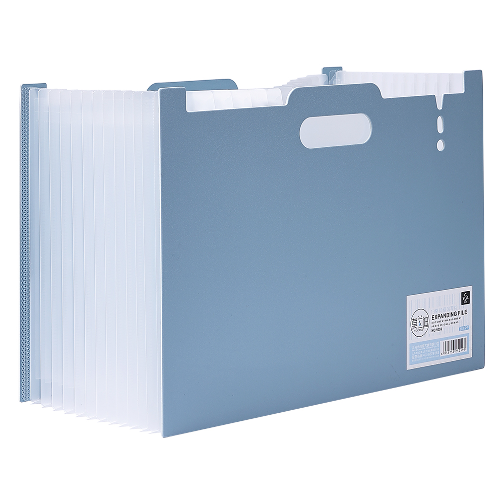 Filorganisator med , 13 lommer, udvidelige filmapper til papirkvitteringer, dokumentholder i , a4 størrelser til skole og kontor med farverige faner: Blå