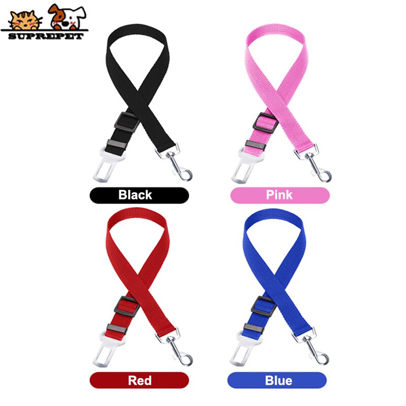 Suprepet Pet Dog Seat Belt Nylon Autogordel Voor Hond Veiligheid Hond Riem In Auto 65 Cm Verstelbare Puppy kraag Leash Halsband