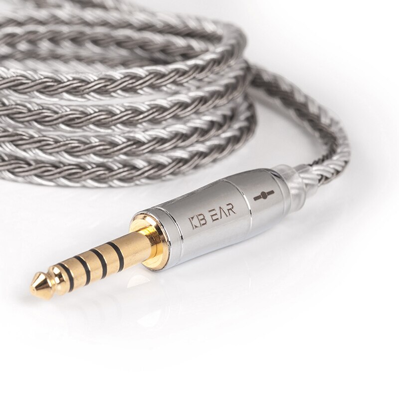 Kbear 16- aderige verzilverde kabel 2- pins/tfz/qdc 2.5/3.5/4.4 mm hoofdtelefoonkabel voor  zs10 pro zst  c12 c10 blon bl -03 v90 ba5: 4.4 qdc