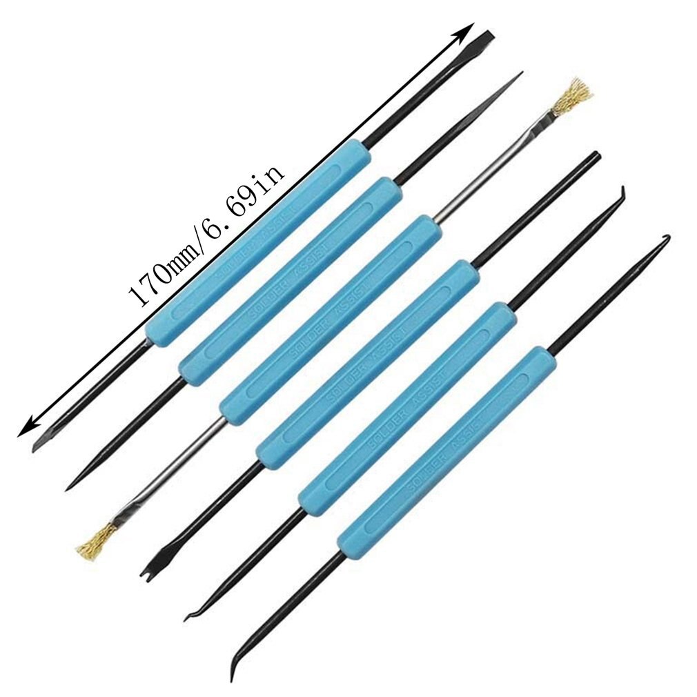 6pcs Desoldering Aid Tool Kit Help Solder Auxiliary Tools Welding Work Electronic Heat Assist for Grinding PCB Repair