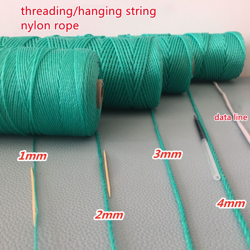 1/2/3/4MM Green Nylon Rope Packing Rope Climbing Vine Hanging Vine Tied Rope Greenhouse Fishing Net Line Threading String