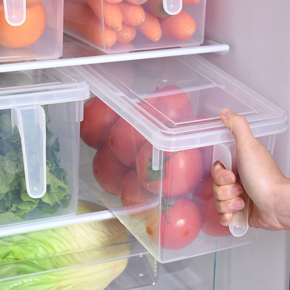 Bärbart kylskåp kyl förseglad mat frukt förvaringslåda organisatör behållare förvaringslåda matbehållare plast hålla fräsch