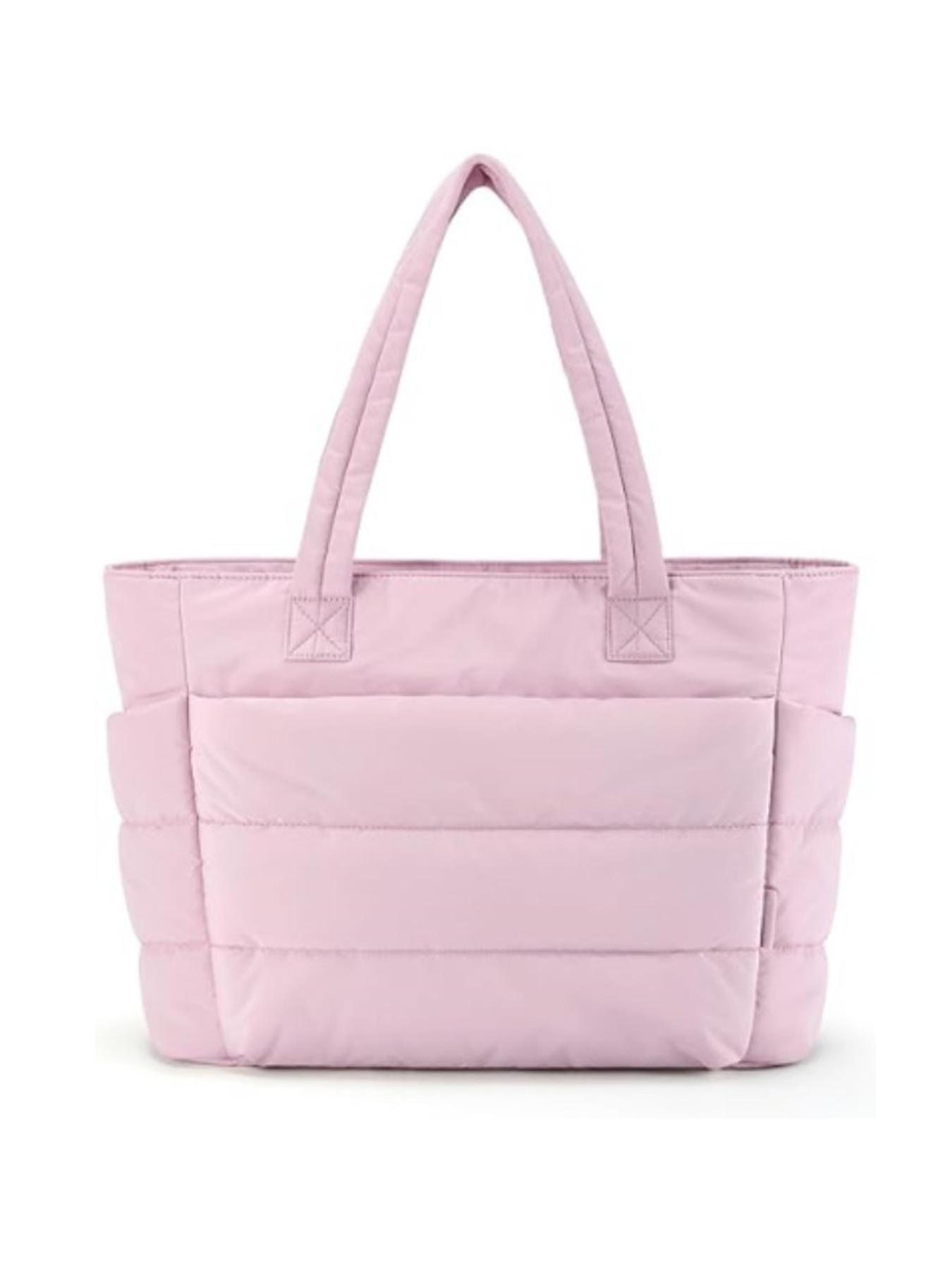 Bolso de mano para mujer, bolsa de almacenamiento de hombro para ir al trabajo a la , bolso sencillo para salir de mamá, bolso de viaje de gran capacidad para Fitness: Rosa