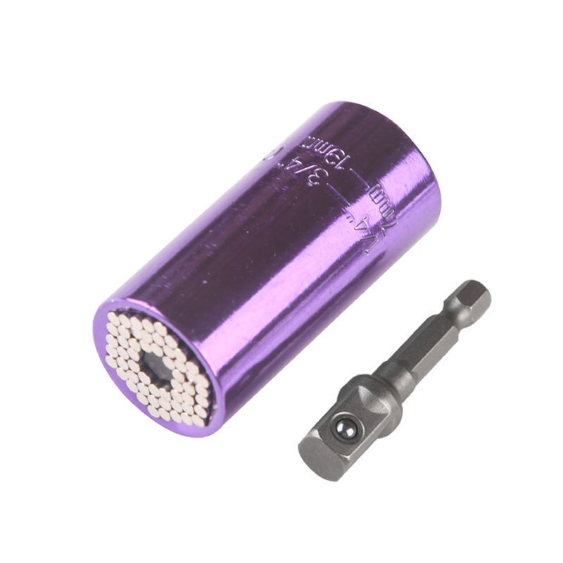 Universal Socket 2 Piece/Set Colorful Universal Adjustable Torque Ratchet Socket Wrench Set Spanner Multi-Function Hand Tool Set: Purple