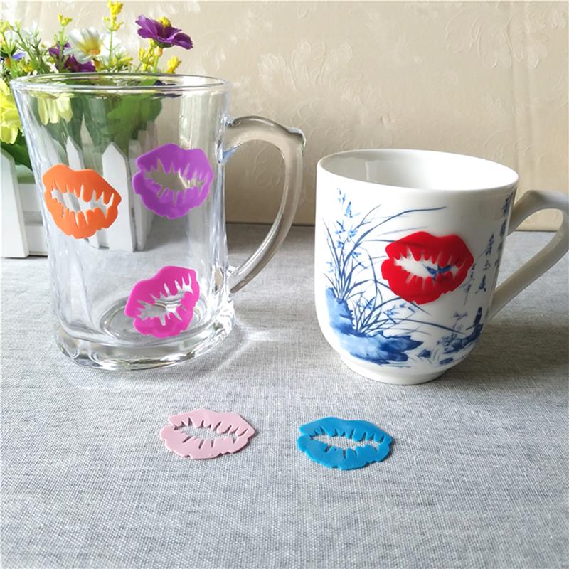 6 teile/satz Wein Glas Marker Kreative Lippe Silikon Wein Glas Marker Wein Glas Schild Bar Zubehör Werkzeug Partei Liefert