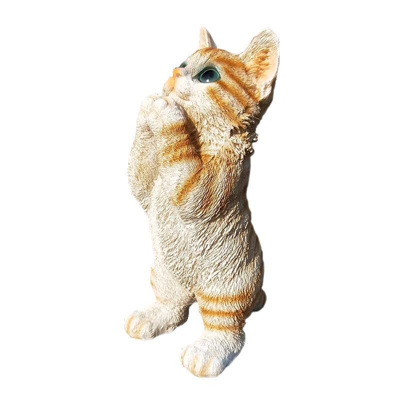 Statue de chat en résine, décoration de jardin, Figurines de Villa, balcon, Sculpture d&#39;extérieur, artisanat