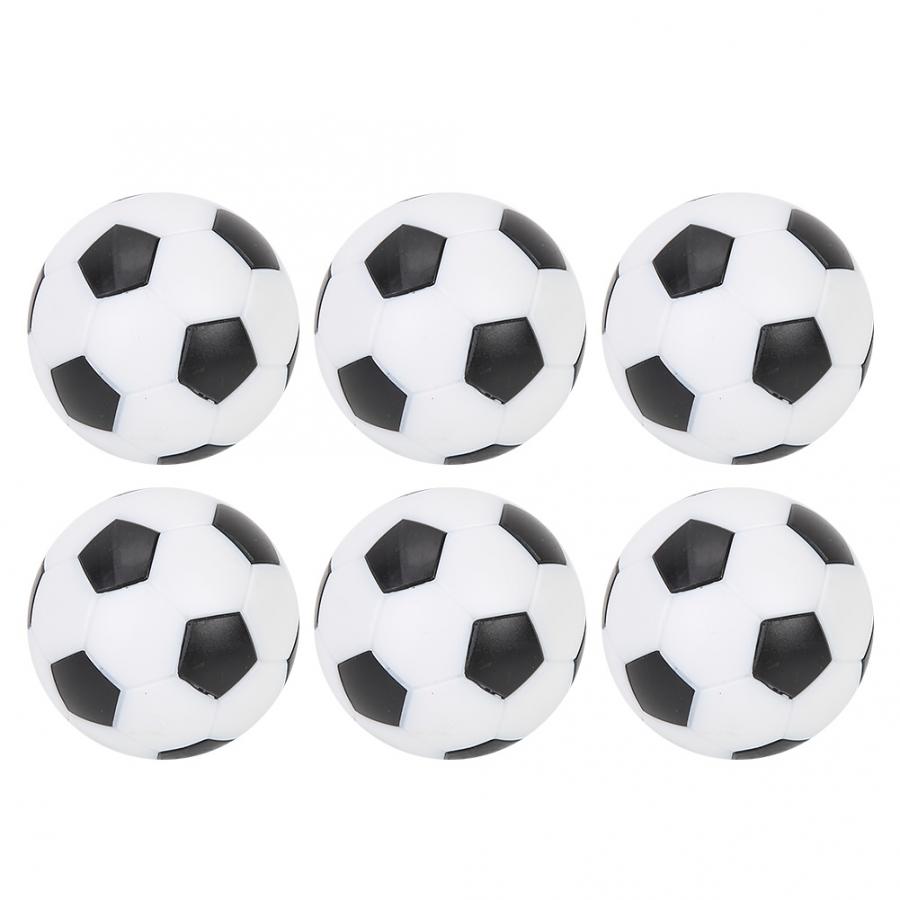 6 unids/pack mesa de Futbolín de fútbol balones de fútbol de Mini de plástico blanco y negro, pelota de fútbol de mesa de fútbol de la máquina