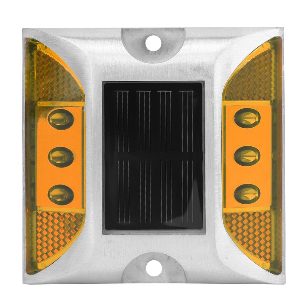 Road Stud LED Solar Power Ground Marker Lights Waterproof Outdoor Driveway Road Highway Spike Lamp: YELLOW
