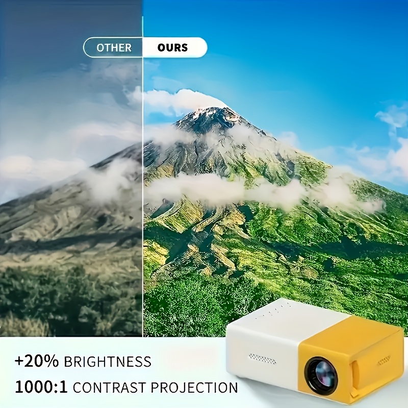 Portable Mini Projector, 320P Full HD LCD, 3D Read，Table Mount, Button Control, USB Powered,Home Office Outdoor Use
