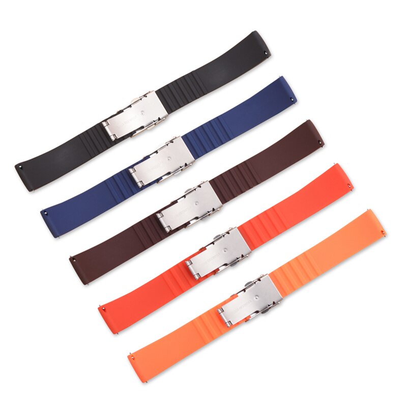 Quick Release Silicone Straps 18mm 20mm 22mm 24mm Folding Buckle Waterproof Rubber Men Replacement Bracelets Band Watch Belts