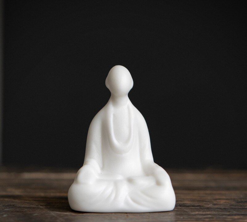 Statue en céramique en porcelaine blanche, décoration pour le thé, décor pour animaux de compagnie, ornement fait à la main, accessoires pour Table à thé, Boutique, service à thé: B  4X3X5.2CM