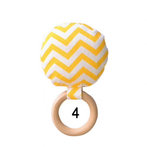 Gestreepte Dot Houten Ring Baby Ronde Bijtring Kinderziektes Speelgoed Veilig Chew Douche
