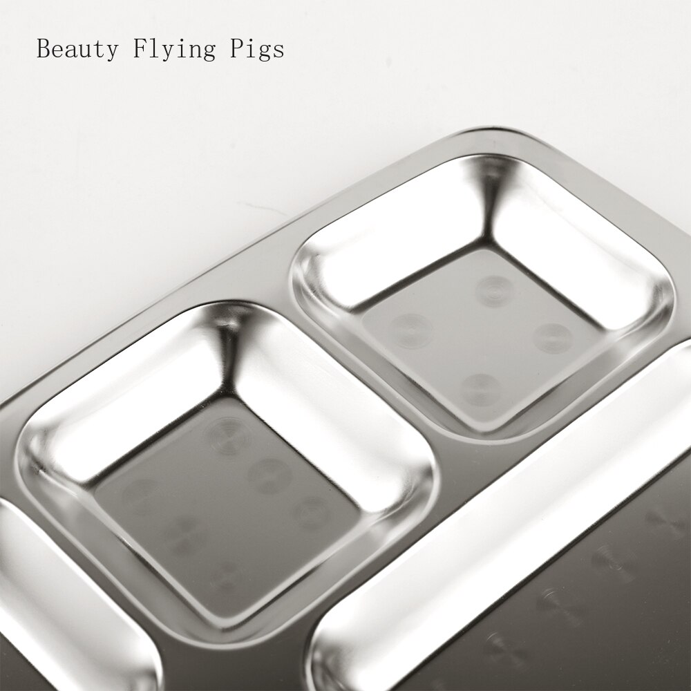 Direct selling stainless steel fast food grid plate rectangular plate home multi-plate plate canteen tableware