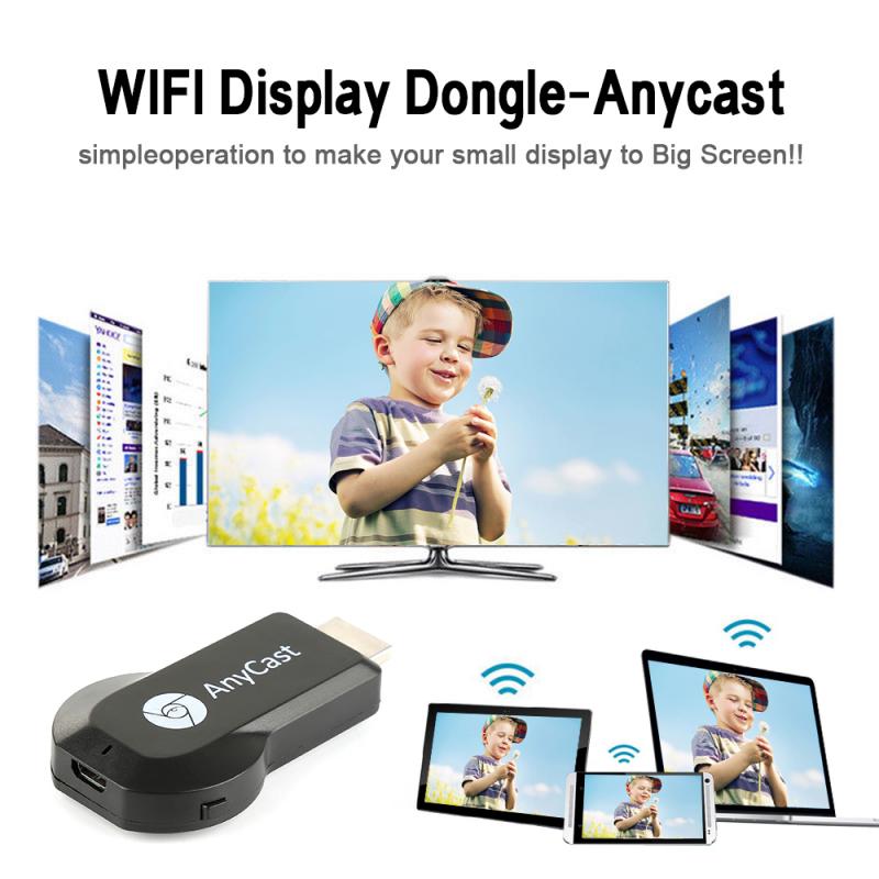 Anycast  m4 plus miracast tv stick adapter wifi display spejl modtager dongle trådløs hdmi 1080p til ios andriod