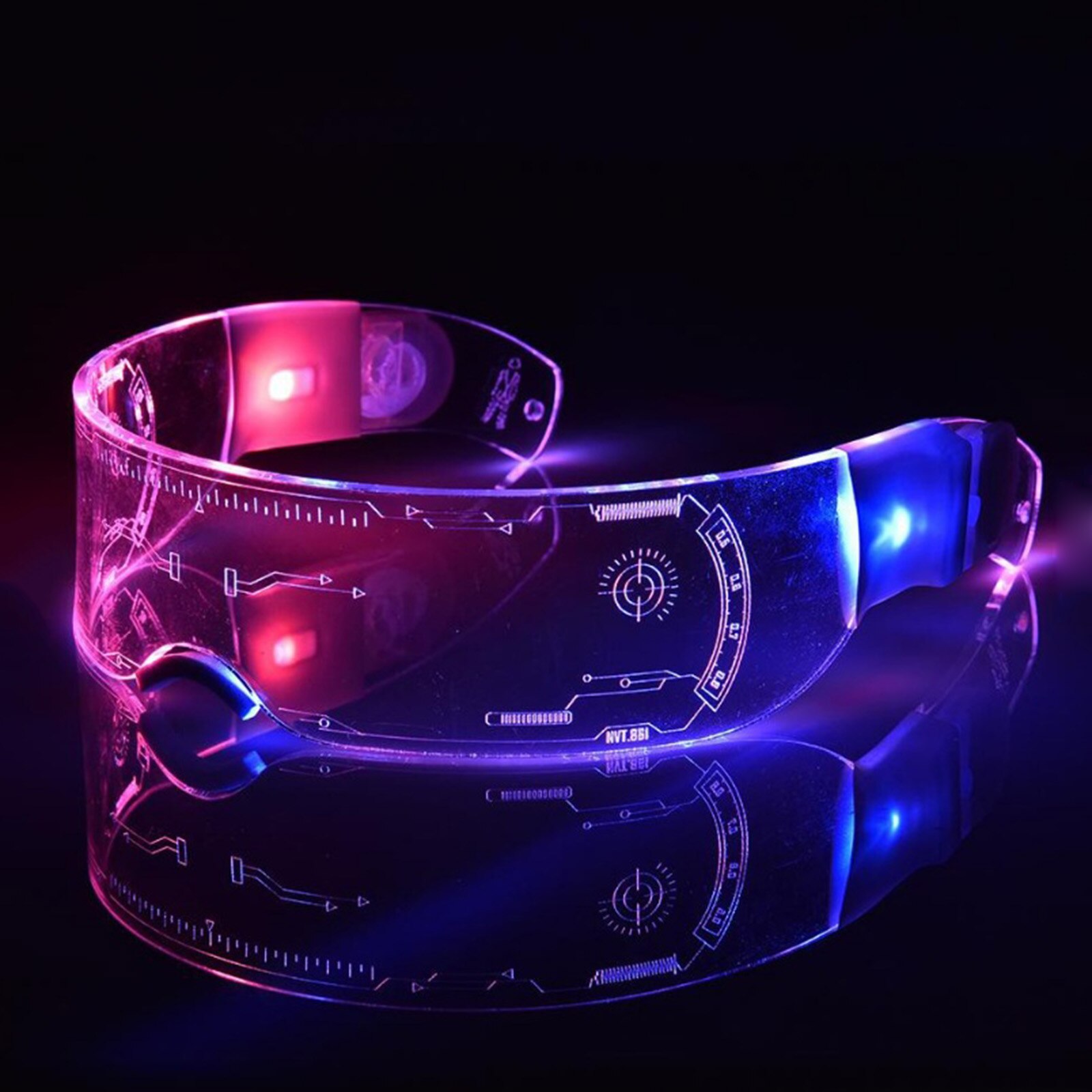 Visor Sunglasses Futuristic LED Shield Glasses for Women and Men Party Accessories
