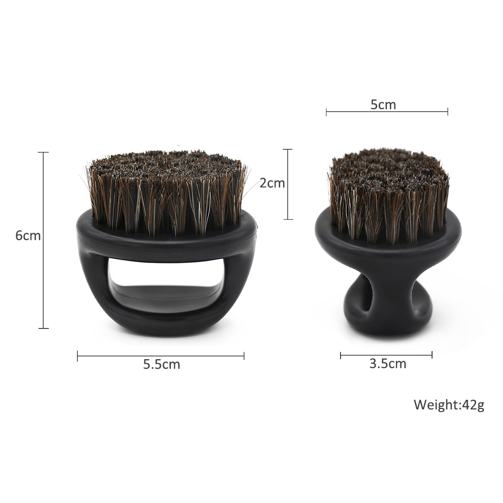 Anillo de barbería, cepillo para el pelo, cerdas de caballo, cepillo para Barba, cepillo de afeitar para hombres, cepillos portátiles para Barba de peluquero, cepillo de limpieza Facial para salón