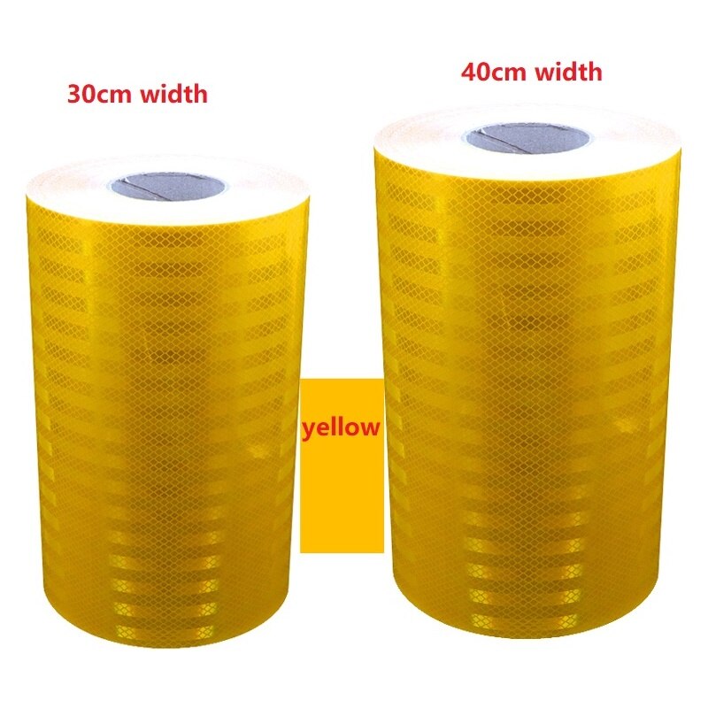 30/40CM Width Super Grade Yellow/ White Reflective PET Sheeting Road Traffic Warning Sign Strong Viscosity Sticker