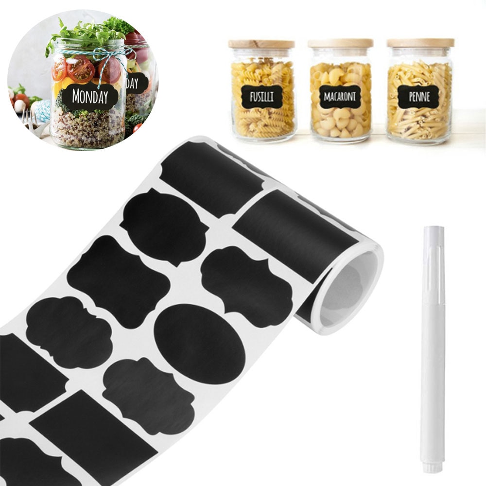 250Pcs 5.5X3.5Cm Uitwisbare Schoolbord Sticker Waterdicht Keuken Potten Organizer Labels Pvc Uitwisbare Krijtbord Sticker
