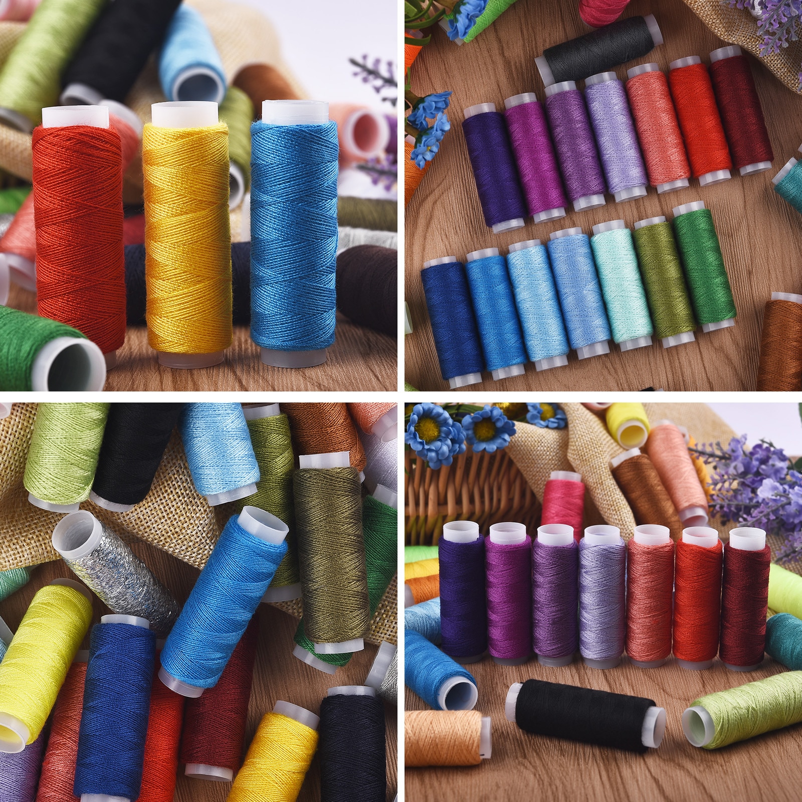 39 Colors Polyester Yarn Sewing Thread Roll Machine Hand Embroidery 150 Meter Each Spool Durable For Home Sewing Kit