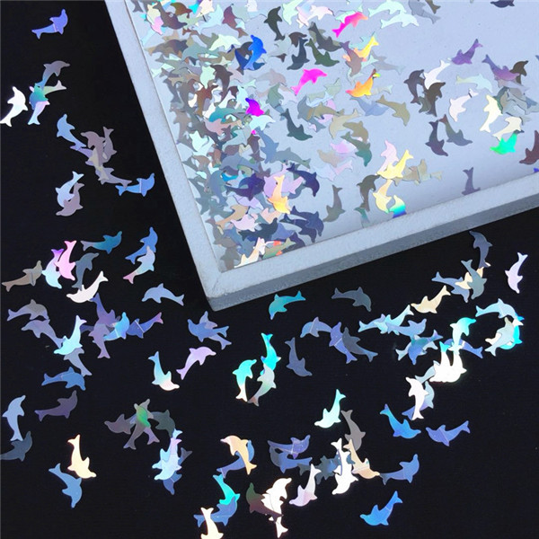 20g/- pakning delfin paljett glitter skive for barn håndlaget tegning scrapbooking slim leire krystall lim dekorasjon: Sølv