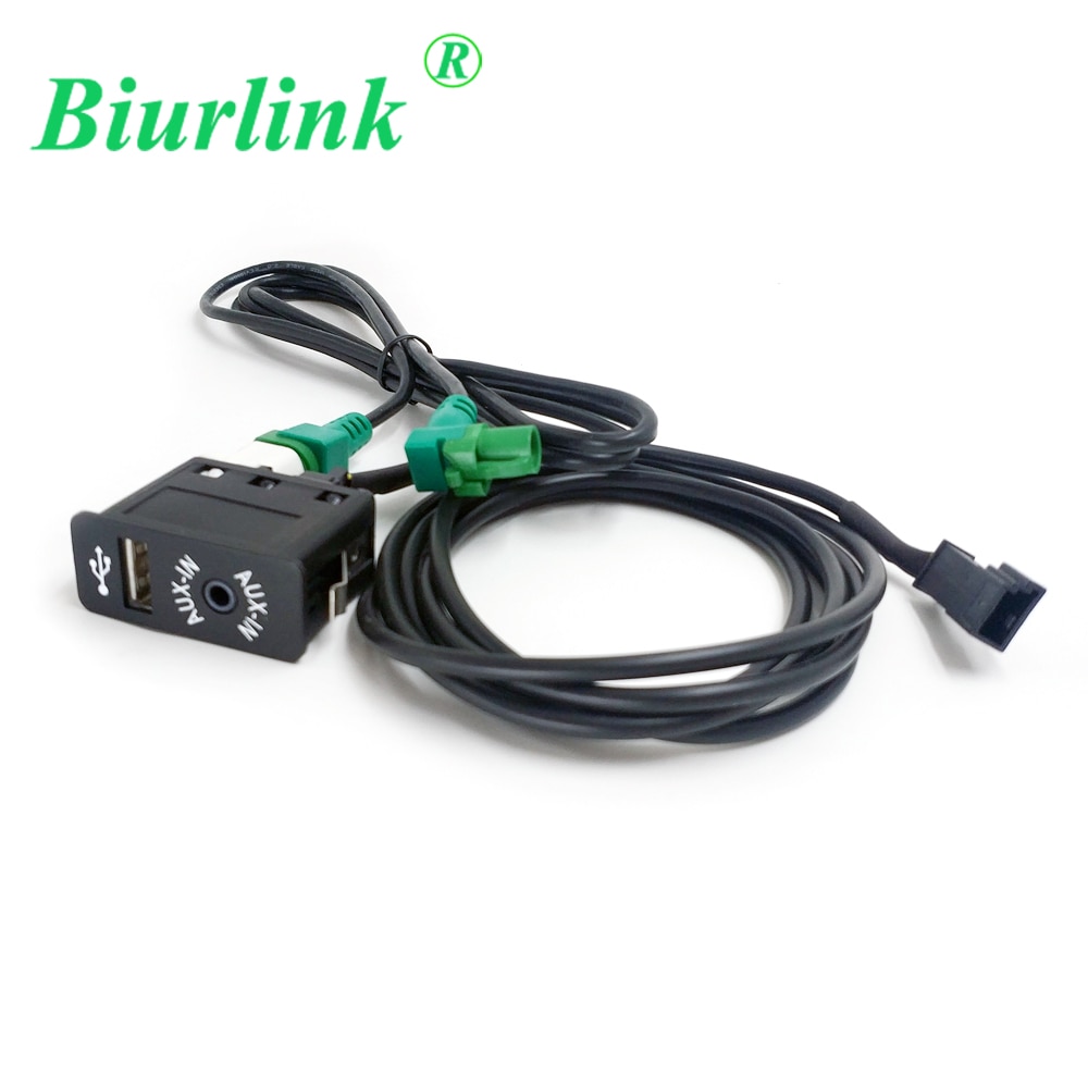 Biurlink For BMW E39 E46 E53 X5 16:9 NAVI CD Player Original USB AUX IN Replacement Socket 3Pin AUX 4Pin Round USB Harness Cable