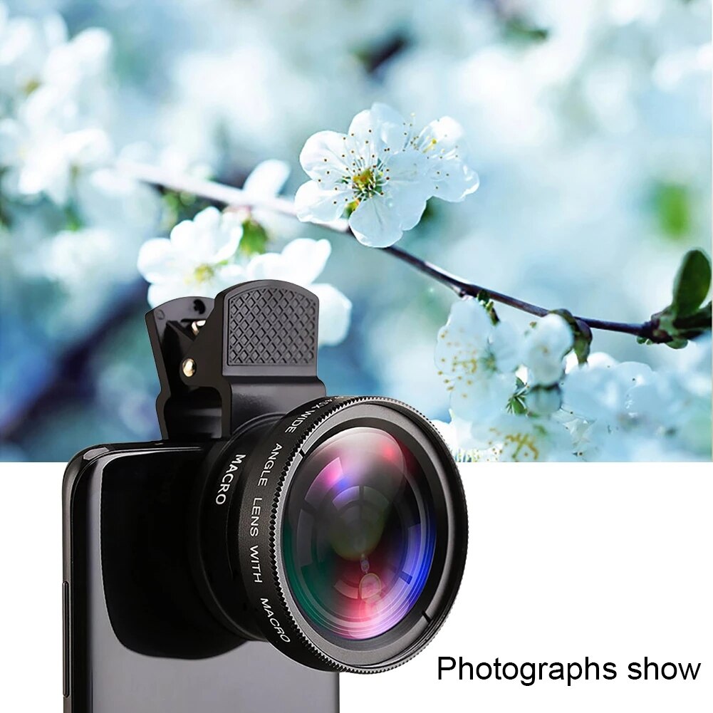 Hd 2in1 Lens 0.45X Super Groothoek + 15X Macro Telefoon Camera Lens Kit 2 Functies Universele Voor Iphone Smartphone samsung Xiaomi