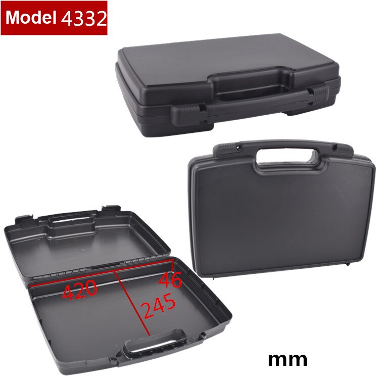 Plastkasse stor værktøjskasse sikkerhedsboks udendørs køretøjssæt værktøjskasse udstyr skumkasse: Model 4332 med skum