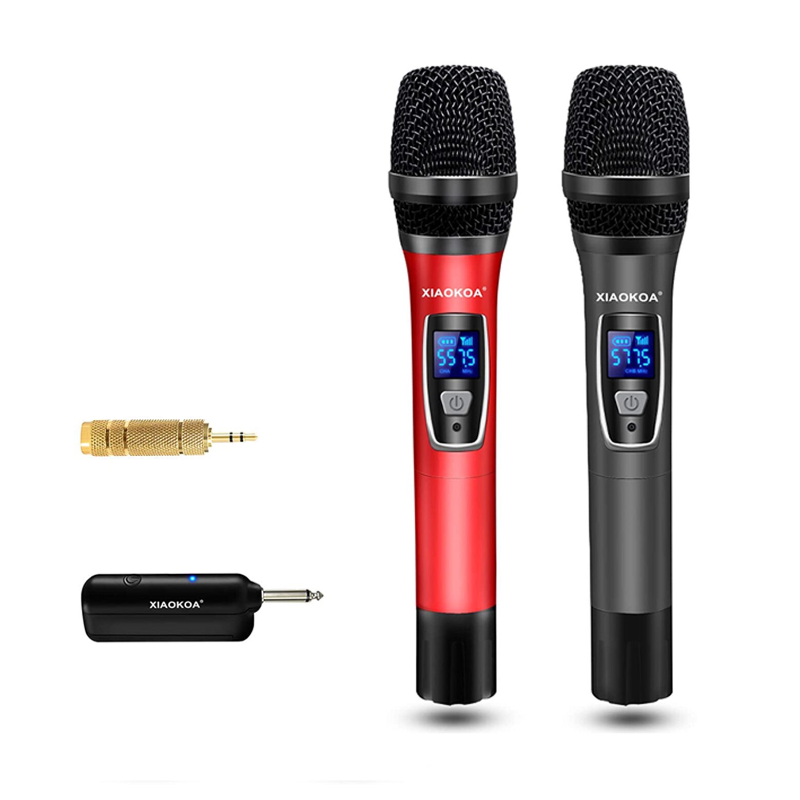 XIAOKOA-Sistema de micrófono inalámbrico Dual UHF para Karaoke, accesorio con receptor recargable para , Reunión, micrófonos inalámbricos: H19H-2