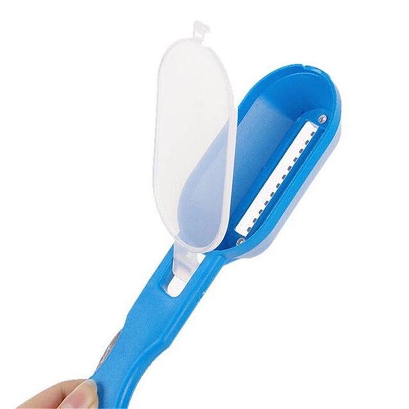 Fish Skin Brush Fish Scales Graters Scraper Fish Seafood Peeler Brush Graters Fast Remove Knife Cleaning Peeler Tools With Lid: royal blue