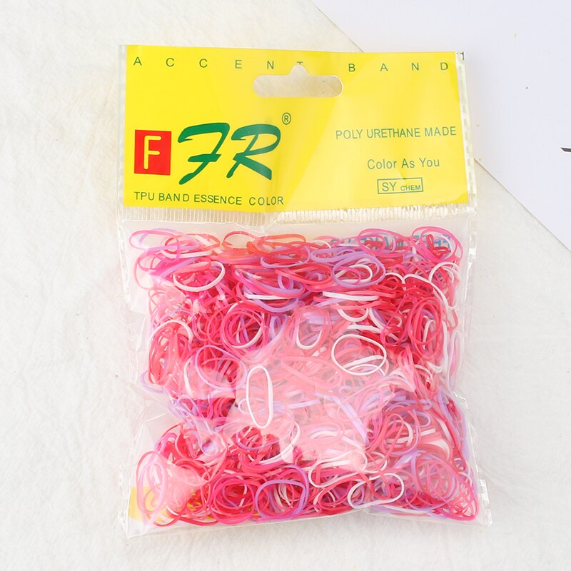 1000 Pcs 1Cm Schattig Meisje Kleurrijke Wegwerp Elasticiteit Rubberen Band Haar Band Paardenstaart Hoofd Touw Haar Ring Kind Haar accessoires: Style-3