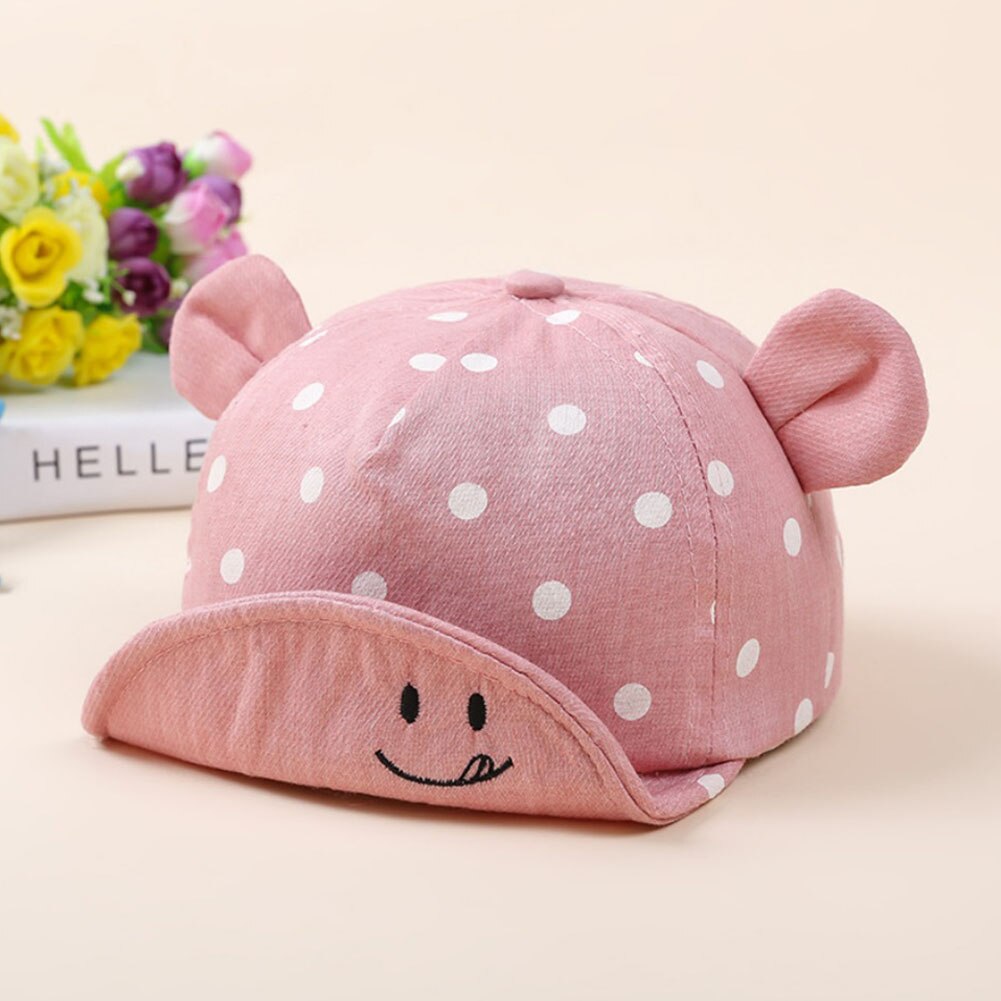 Barn baby pojke toddler nyfödd solhatt basker sommar baseball hatt keps huva: Rosa