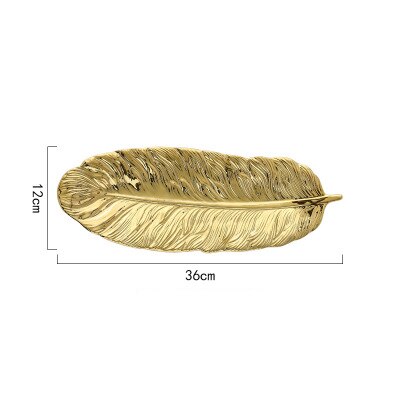 Goud wit keramiek kleine walvis sieraden beugel ring ketting oorbellen opberglade zeepkist lade: Gouden bananenblad-l