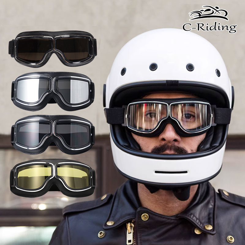 Motorradbrille für Outdoor-Sport, Motorradfahrer, Cafe Racer, Retro, Motocross, Fahrradbrille, Vintage-Ski-Sonnenbrille