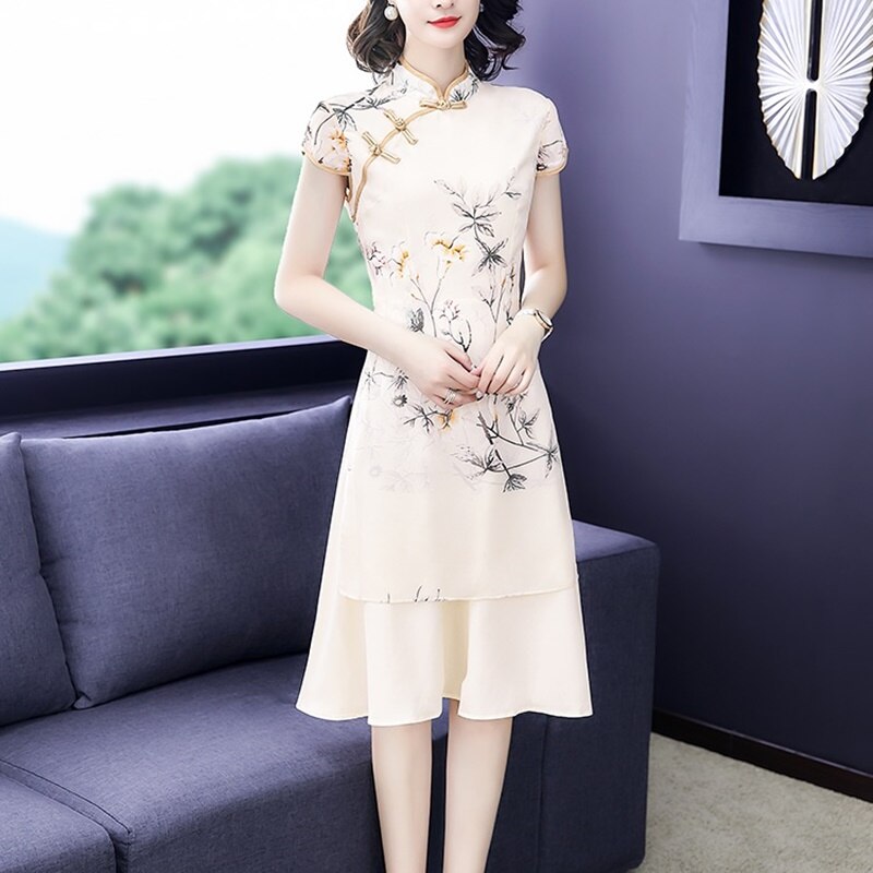 Vestido chino moderno Qipao vestido Qipao Vietnam vestido tradicional Cheongsam vestido Oriental 10121