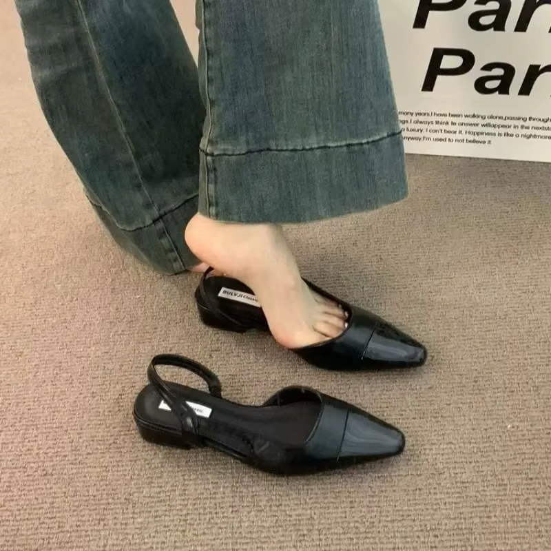 2025 sandali con testa a borsa con tacco basso da – Grandado