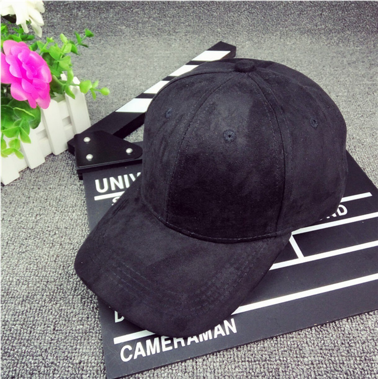 Women Men Unisex Chamois Baseball Cap Plain Blank Adjustable Hat Solid Distressed One Size Stylish Baseball Caps: Black