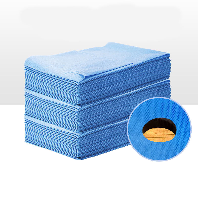 20/60/100 Stuks Wegwerp Laken Schoonheidssalon Dunne Dikker Niet-geweven Stof Massage Tafel Bed cover 80X180Cm 80x190cm: blue have hole / 60pcs thick 80x180cm