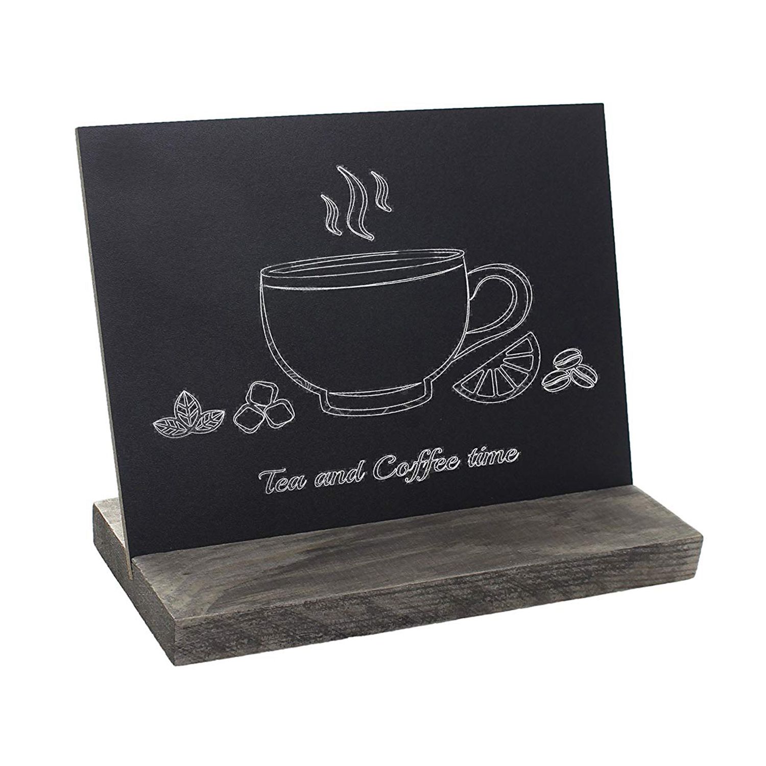 Houten Mini Blackbord 4 Stuks Set Met 3 Krijt Houten Basis Stand Rustieke Stijl Tafelblad Krijtbord Kleine Teken Naam Kaart 15.3x12.7x4.6