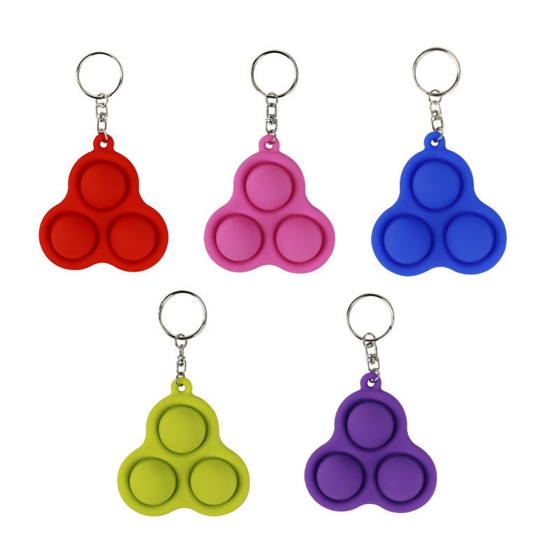 1pcs Simple Dimple Fidget Toys Dimples Key Chain Anti Toys Stochastic Carries Convenient Stress Reliever Toys