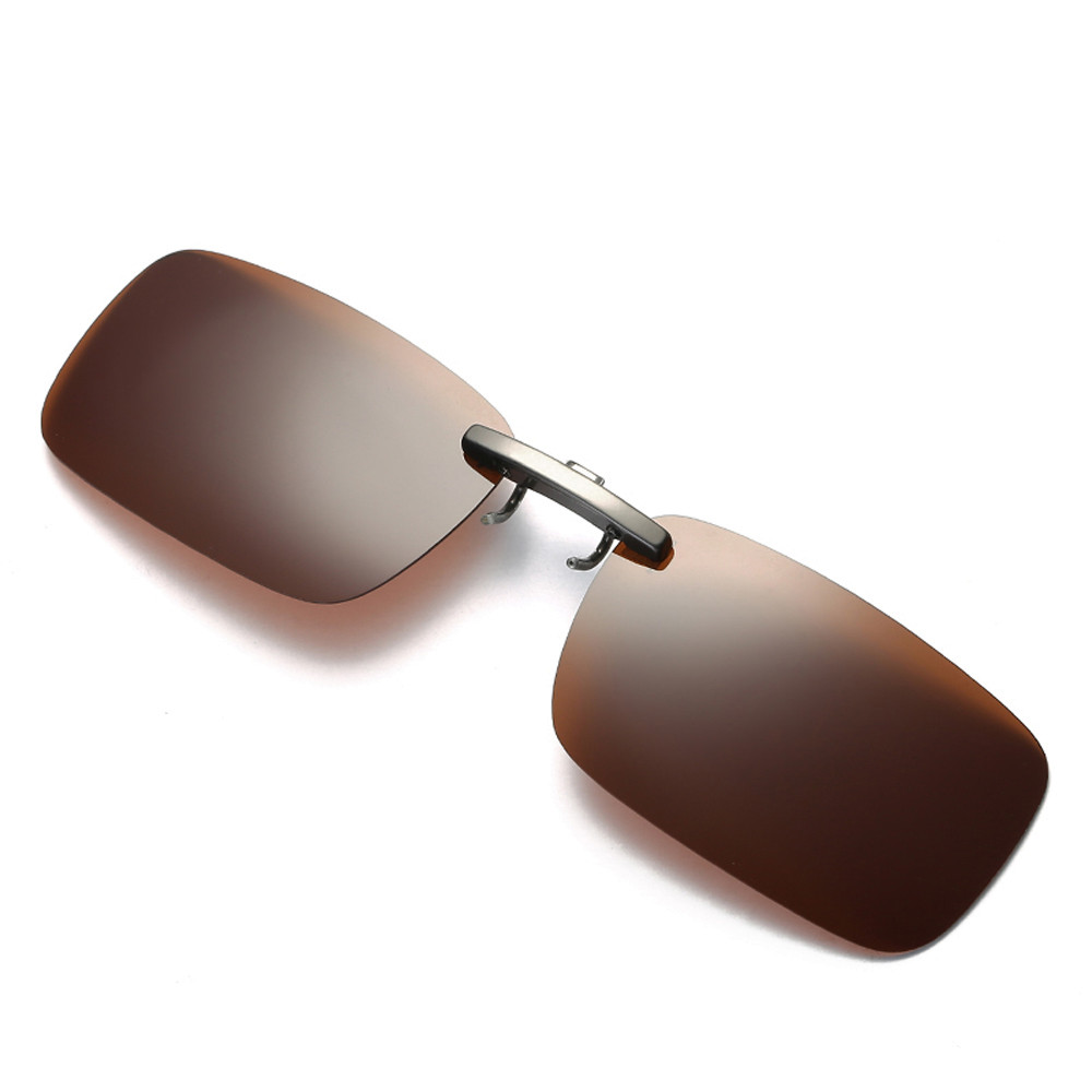 Lente de visión nocturna desmontable conducción Metal polarizado Clip en gafas de sol gafas de conductor de coche: B
