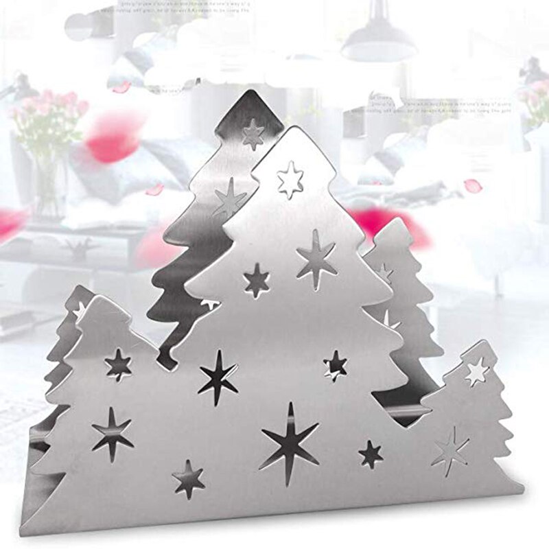 Treformet serviettholder bord serviettholder papirhåndklestativ metall stående serviettholder for kjøkken restaurant par