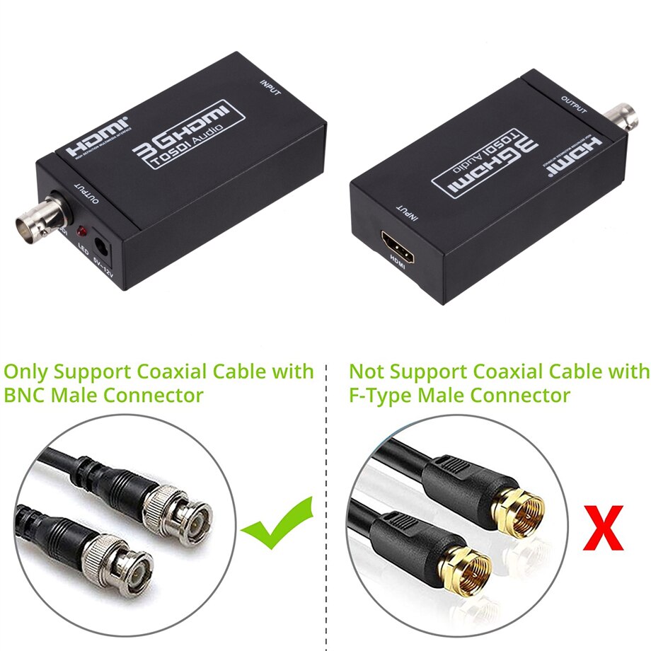 PzzPss 3G hdmi-kompatybilny konwerter SDI SDI Adapter Audio HD-SDI/3G-SDI Adapter BNC 1080P konwerter DAC do monitora HDTV