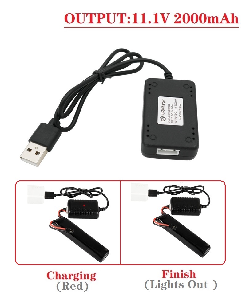 7,4 V/7,6 v 11,1 v/11,4 v Lipo carga de batería cable de línea paralela USB 2S 3S cargador de equilibrio B3 B3S: Amarillo claro